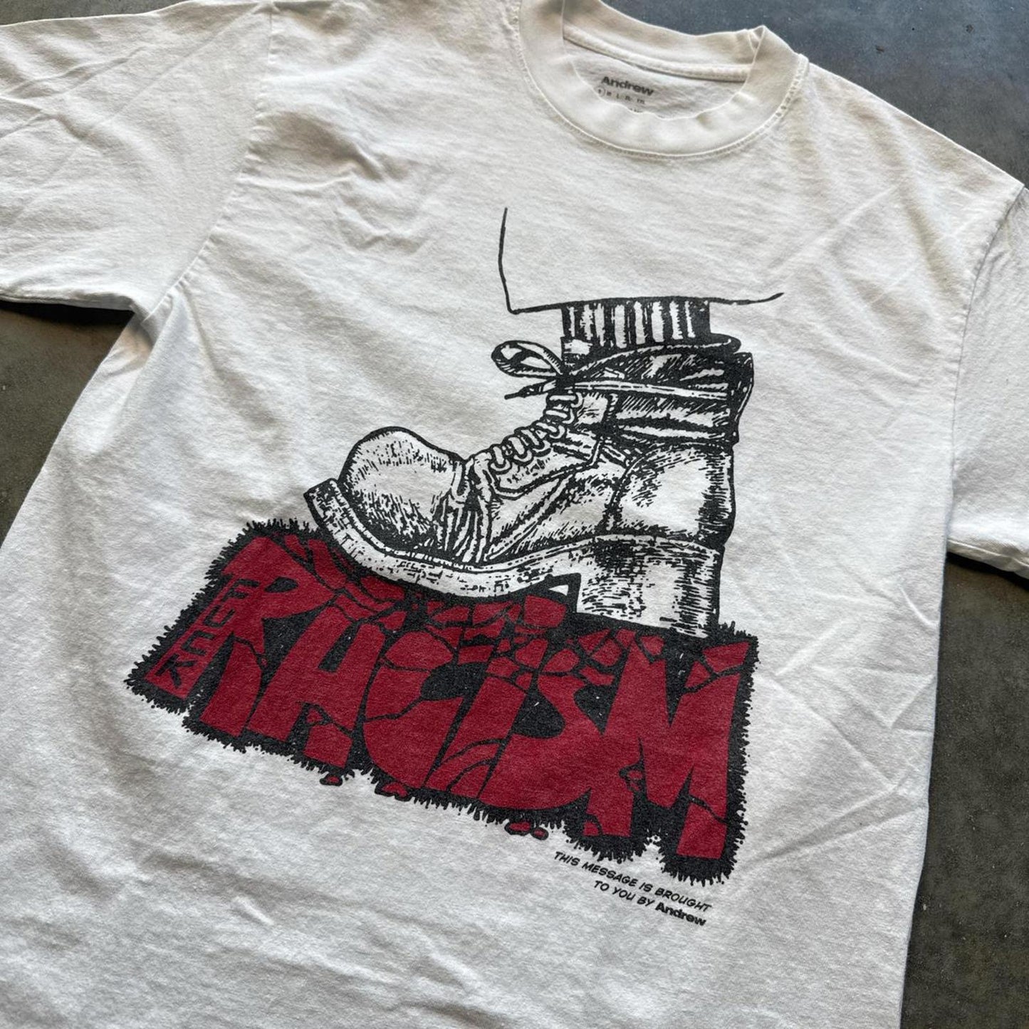 Andrew Stomp On "Racism" T-Shirt With Bold Red & Black [COPY]