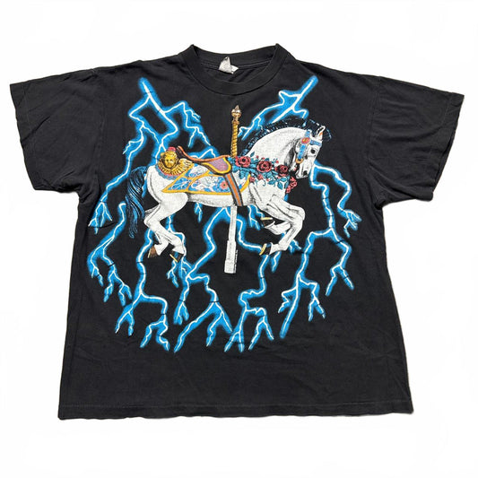 American Thunder Lighting Carousel Horse 90s Graphic T-Shirt [COPY]