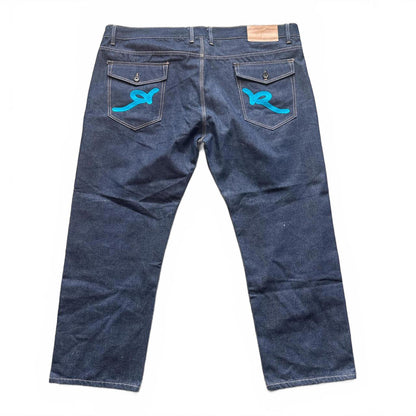 Blue Rocawear Straight Leg Jeans With Unique Back Pocket  [COPY]