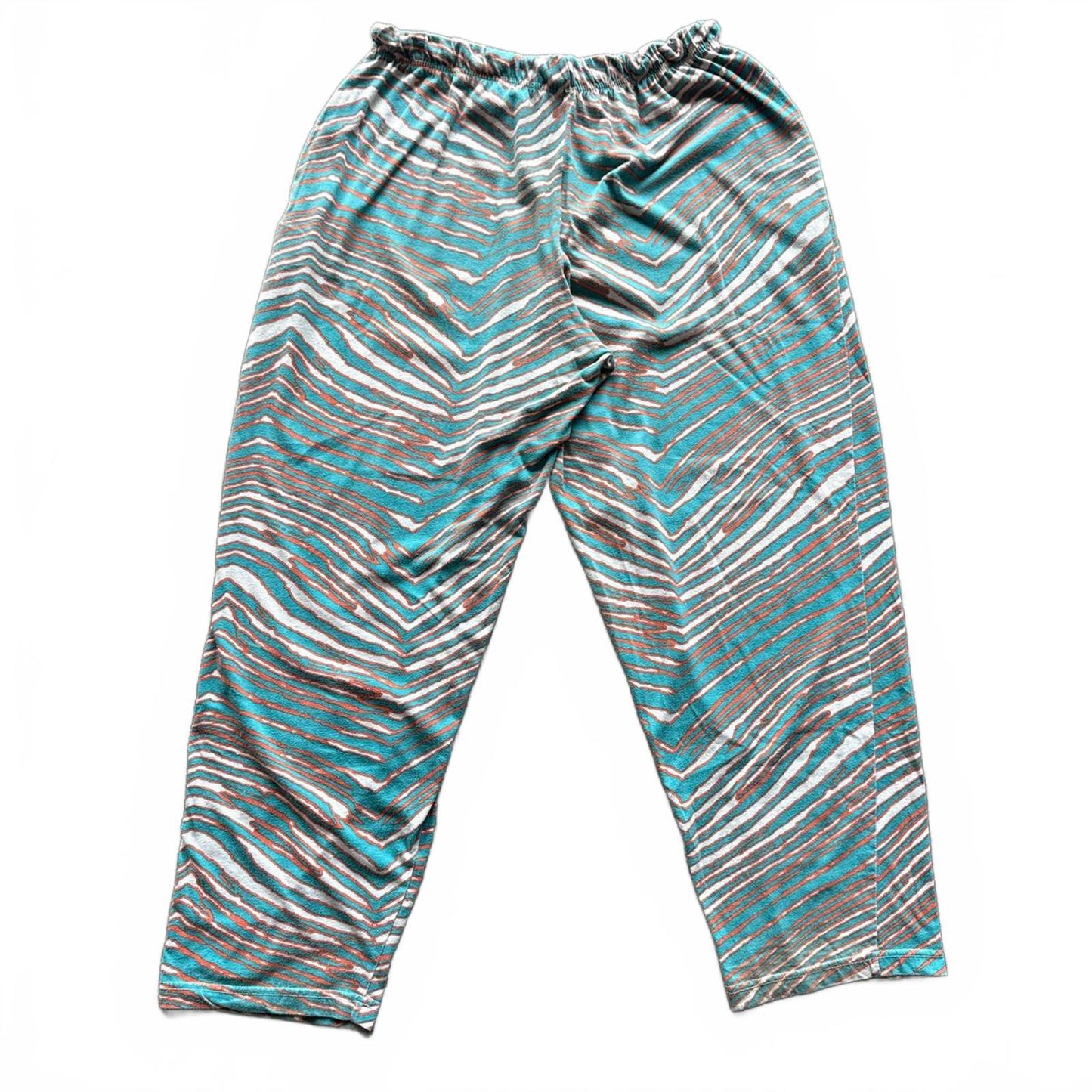 Miami Dolphins Orange/Blue Y2k Zebra Print Zubaz Sweatpants [COPY]
