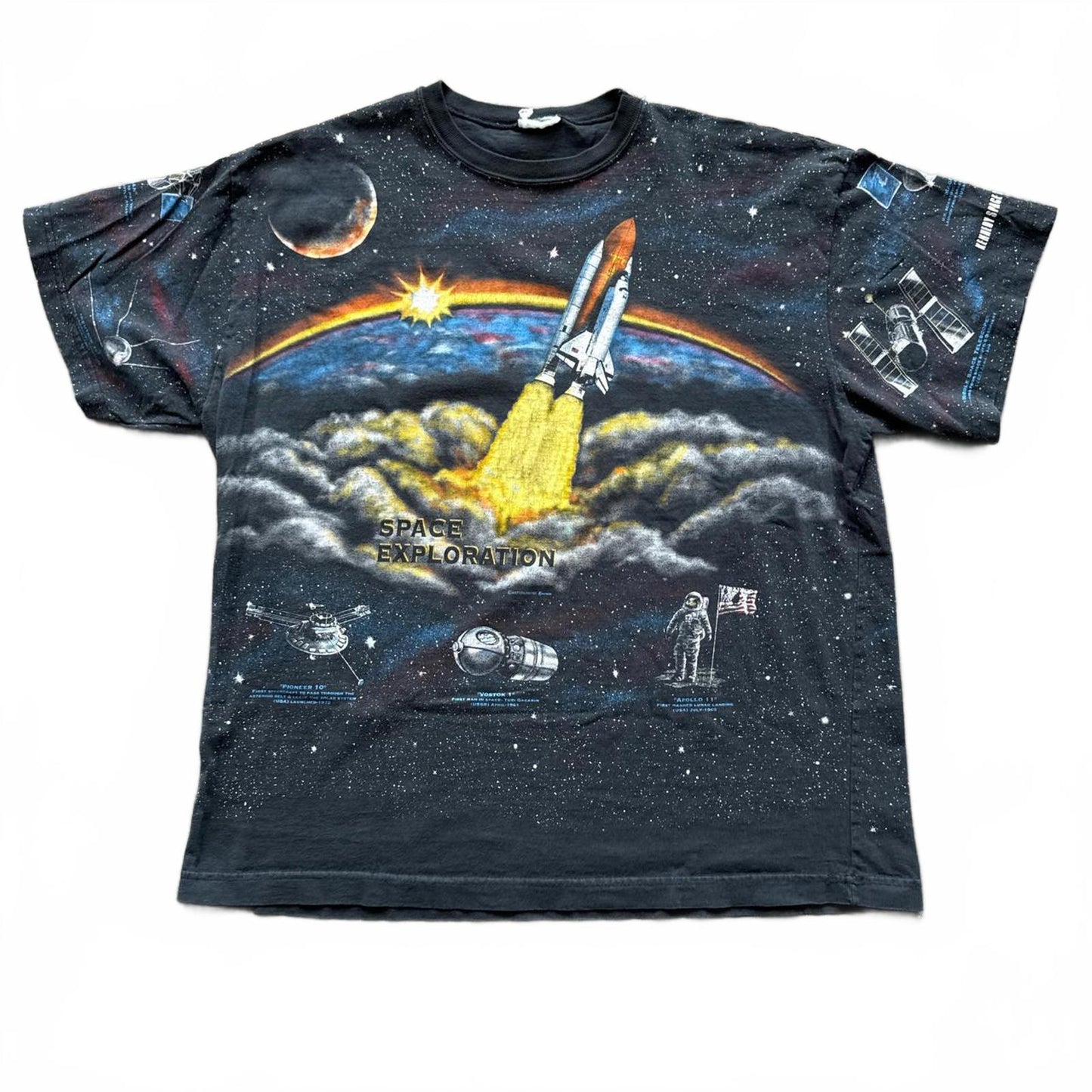 Space Exploration Vintage All Over Print Faded T-Shirt  [COPY]