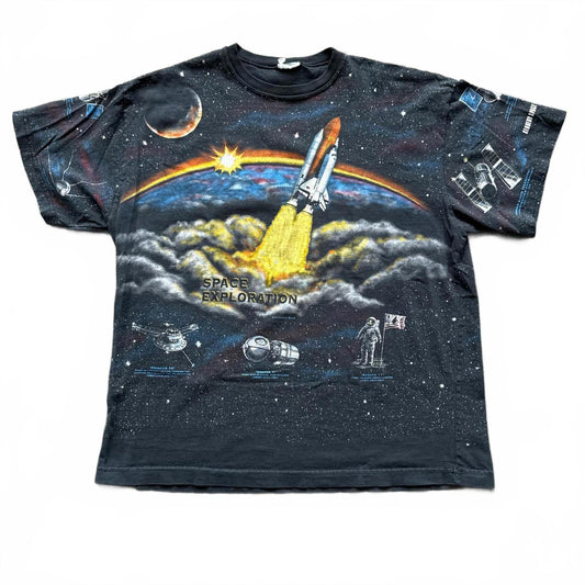 Space Exploration Vintage All Over Print Faded T-Shirt  [COPY]