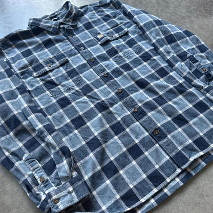 Carhartt Blue & White Vintage Plaid Flannel Shirt Flannel [COPY]
