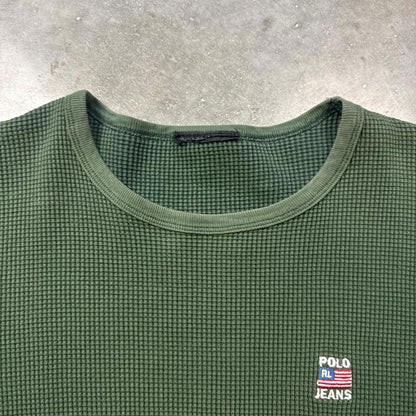 Waffle Knit Thermal Long Sleeve Ralph Lauren T-Shirt [COPY]