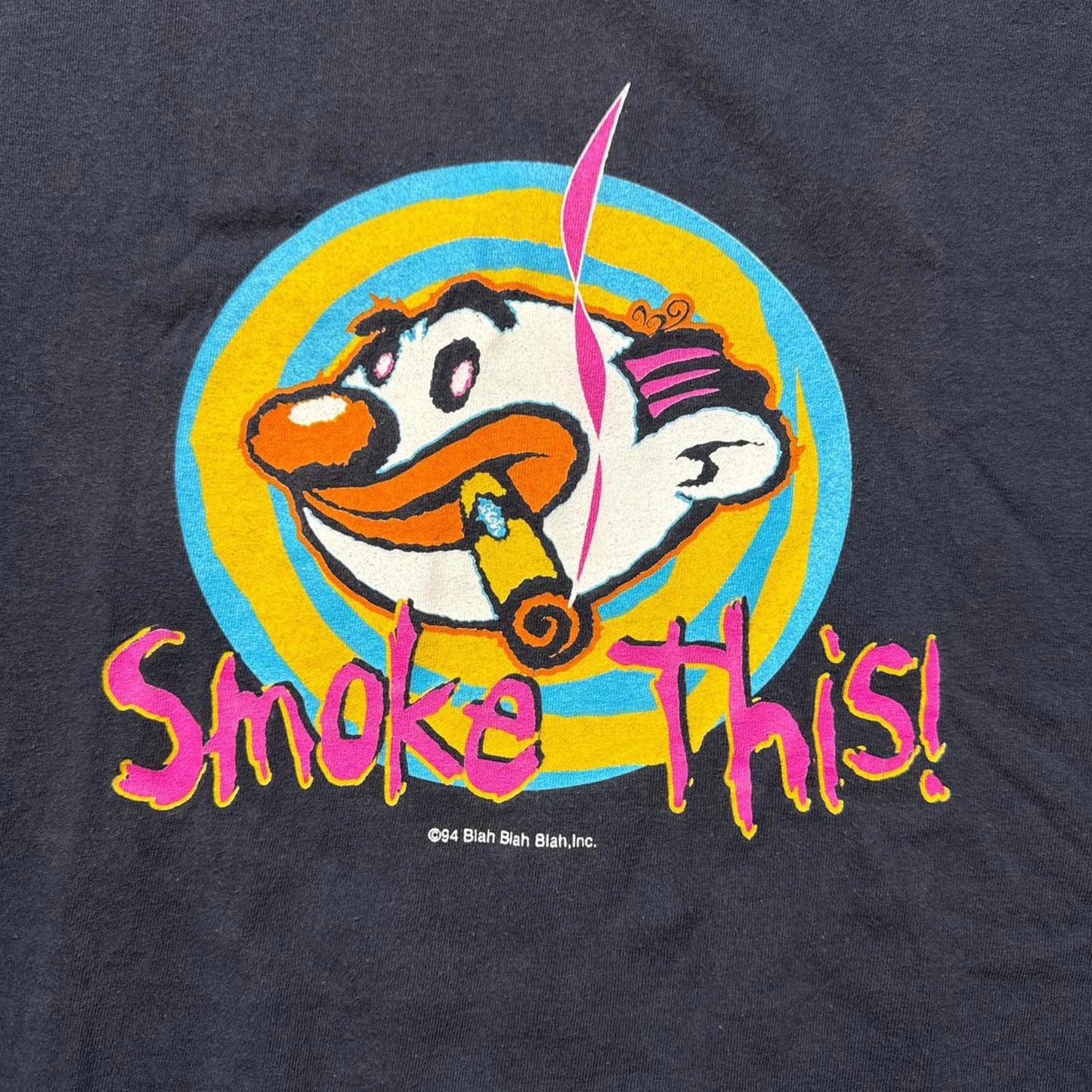 Smoke This Neon Colors Animated Blah Blah Faded 90's T-Shirt [COPY]