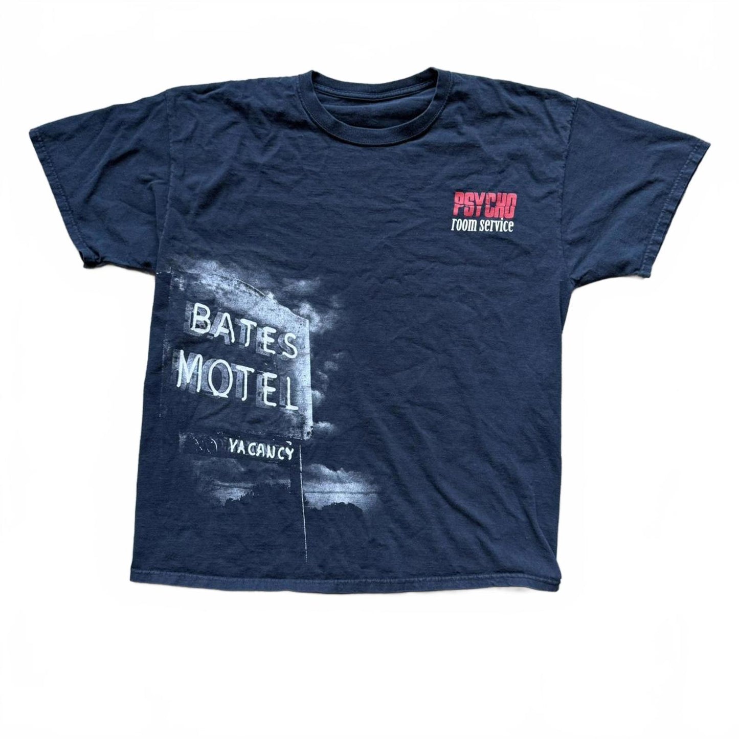 Psycho Room Service “Bates Motel” Horror Faded Y2K T-Shirt  [COPY]