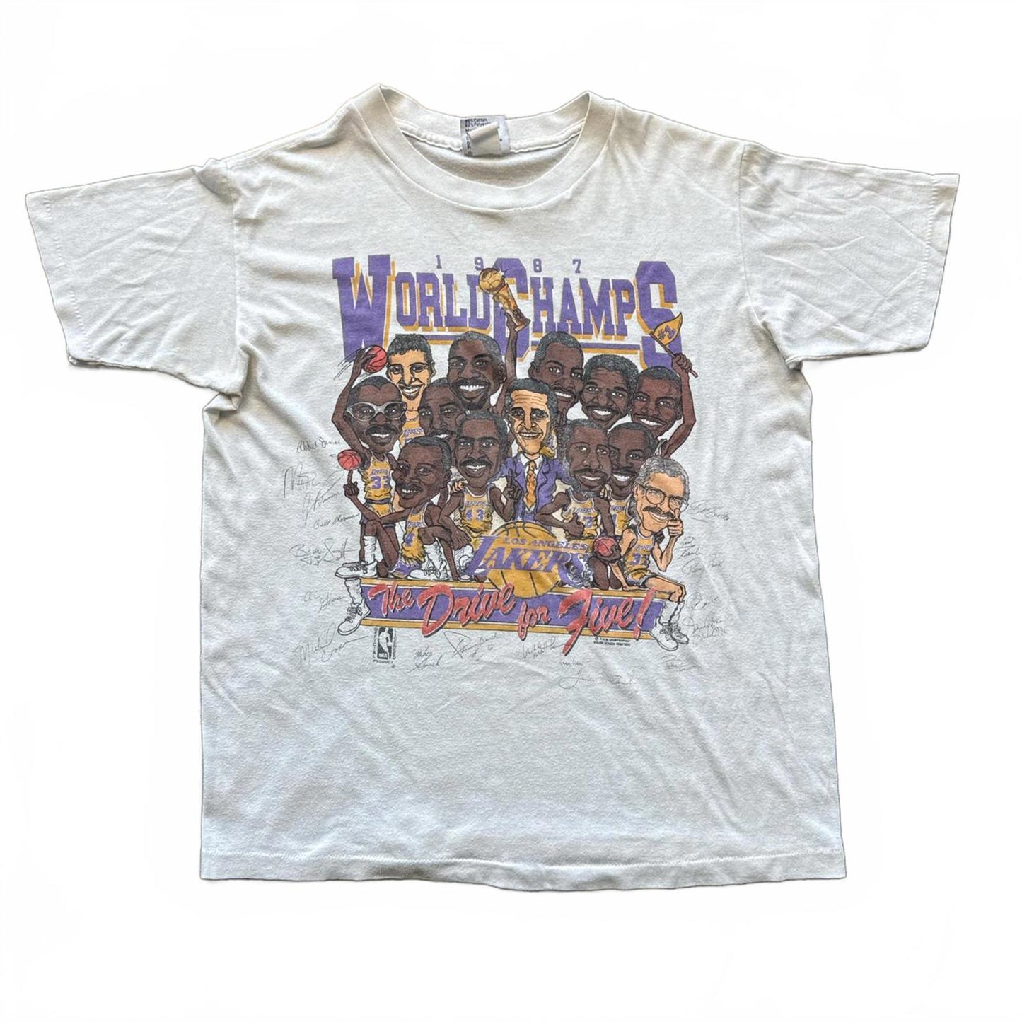 Salem "The Drive For Five!" NBA Official 1988 Lakers T-Shirt [COPY]