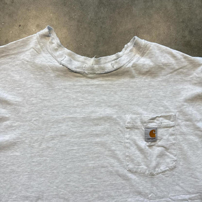 White Carhartt Vintage Classic Distressed Pocket T-Shirt [COPY]
