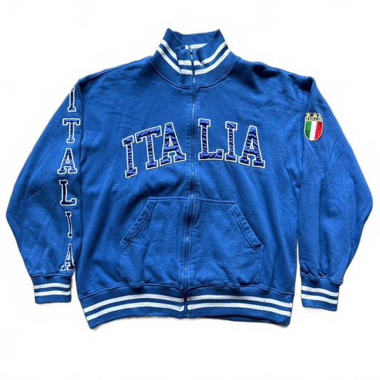 Stylish Italia Blue Zip Up Jacket With Embroidered Details  [COPY]