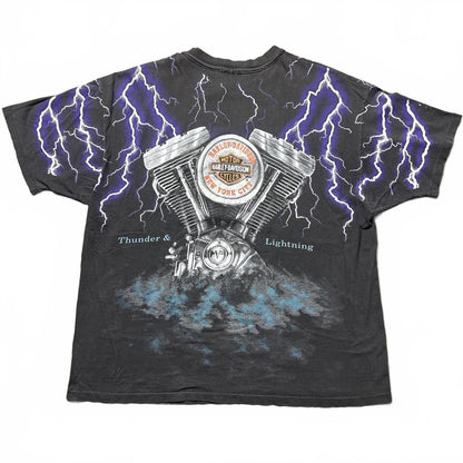 Harley Davidson Thunder Lightning AOP Vintage Faded T-Shirt [COPY]