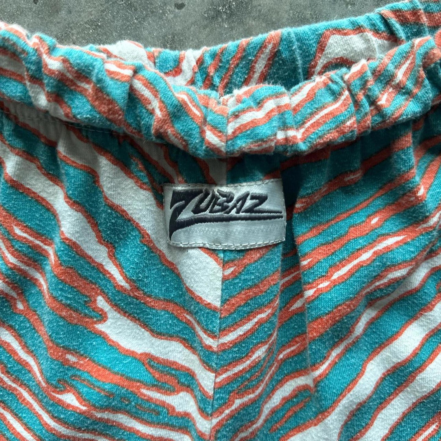 Miami Dolphins Orange/Blue Y2k Zebra Print Zubaz Sweatpants [COPY]