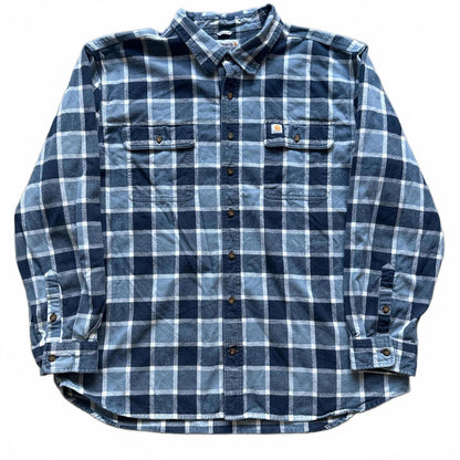Carhartt Blue & White Vintage Plaid Flannel Shirt Flannel [COPY]