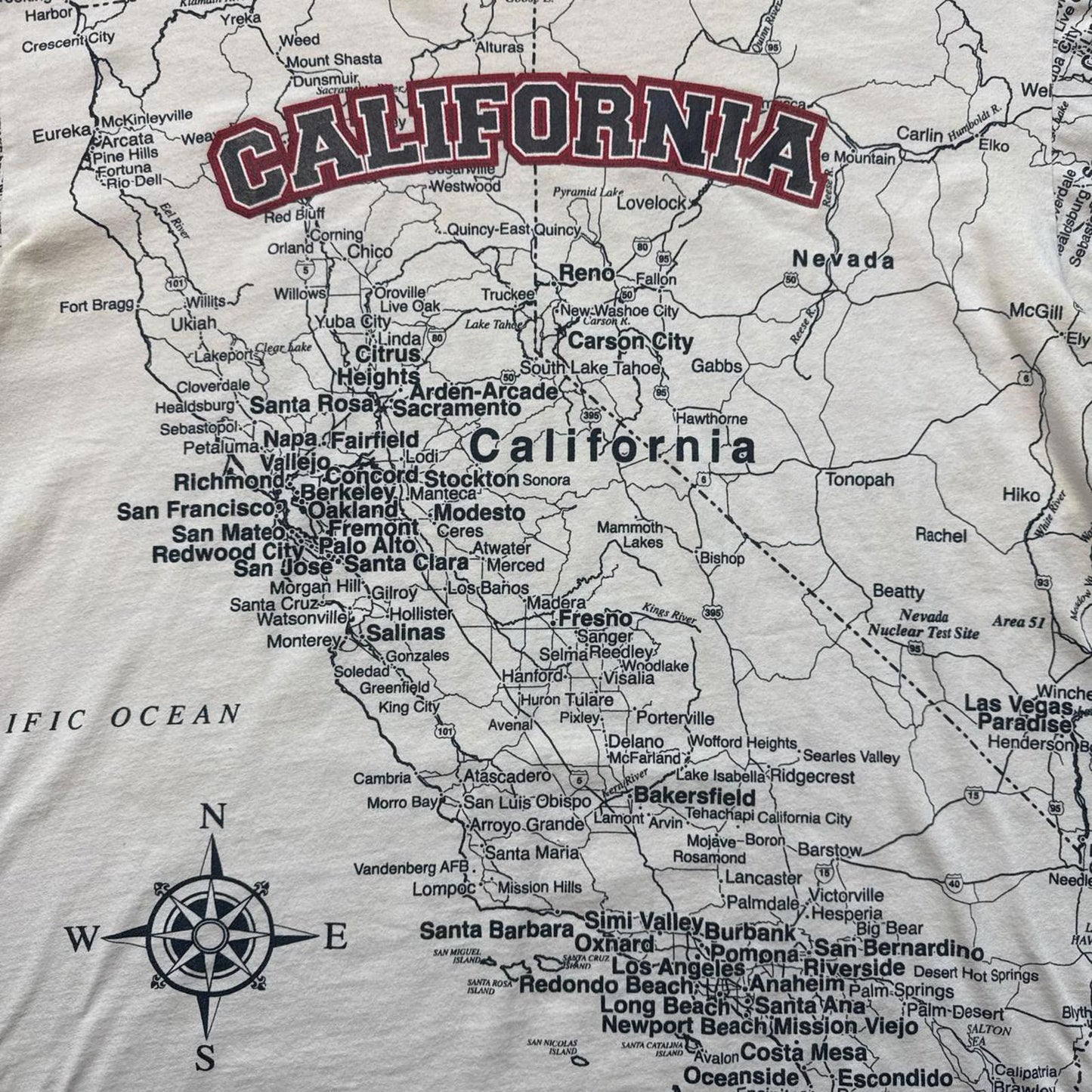 California Map Vintage All Over Print Graphic T-Shirt [COPY]