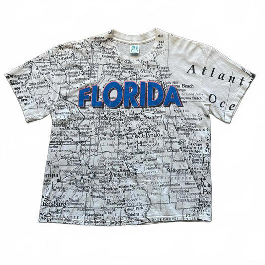 Florida Map Vintage 90's All Over Print Graphic T-Shirt [COPY]