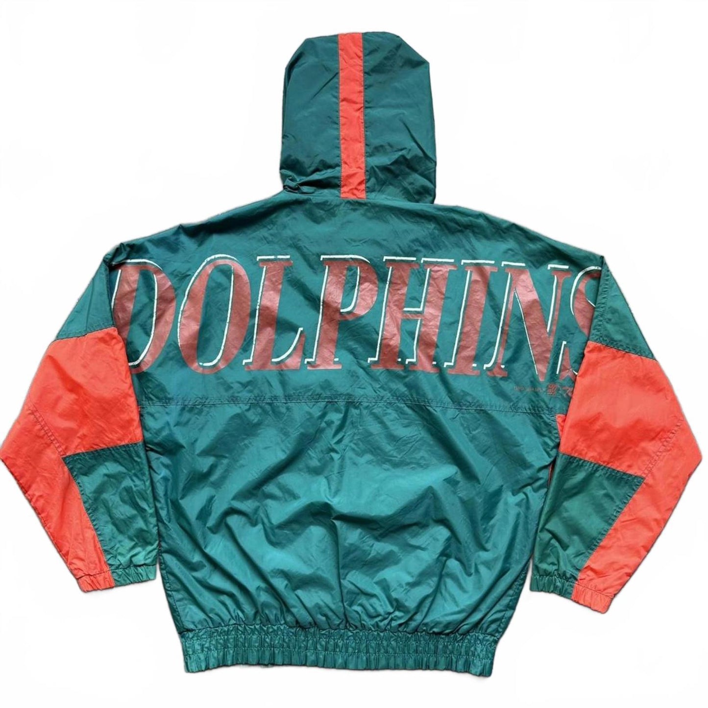 Miami Dolphins 1994 Spell Out NFL Vintage Windbreaker Jacket [COPY]