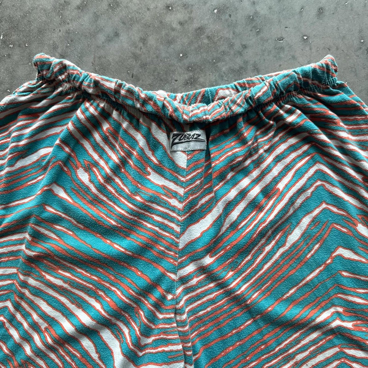 Miami Dolphins Orange/Blue Y2k Zebra Print Zubaz Sweatpants [COPY]