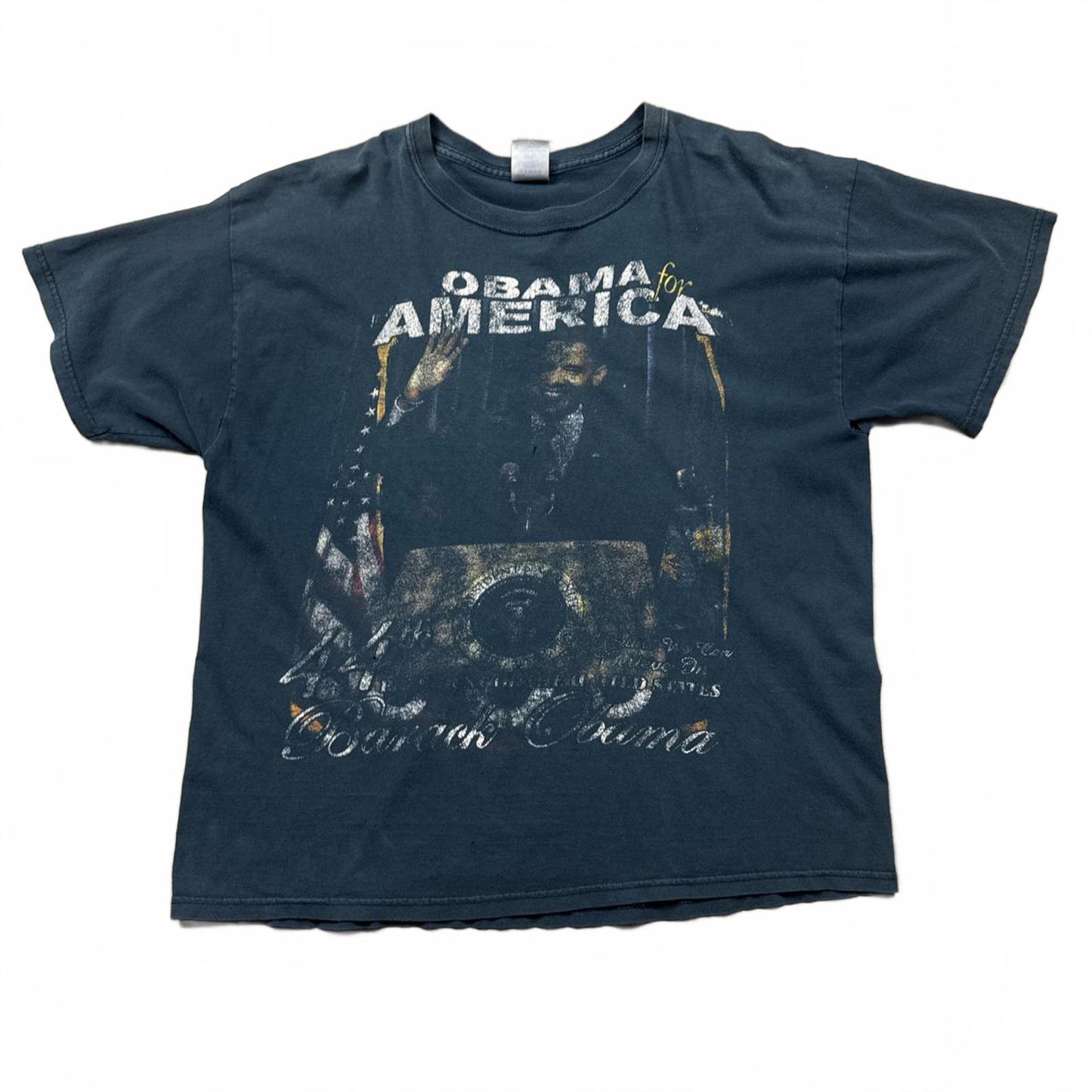 Obama Rap Style Faded 2008 Obama for President Y2k T-Shirt  [COPY]