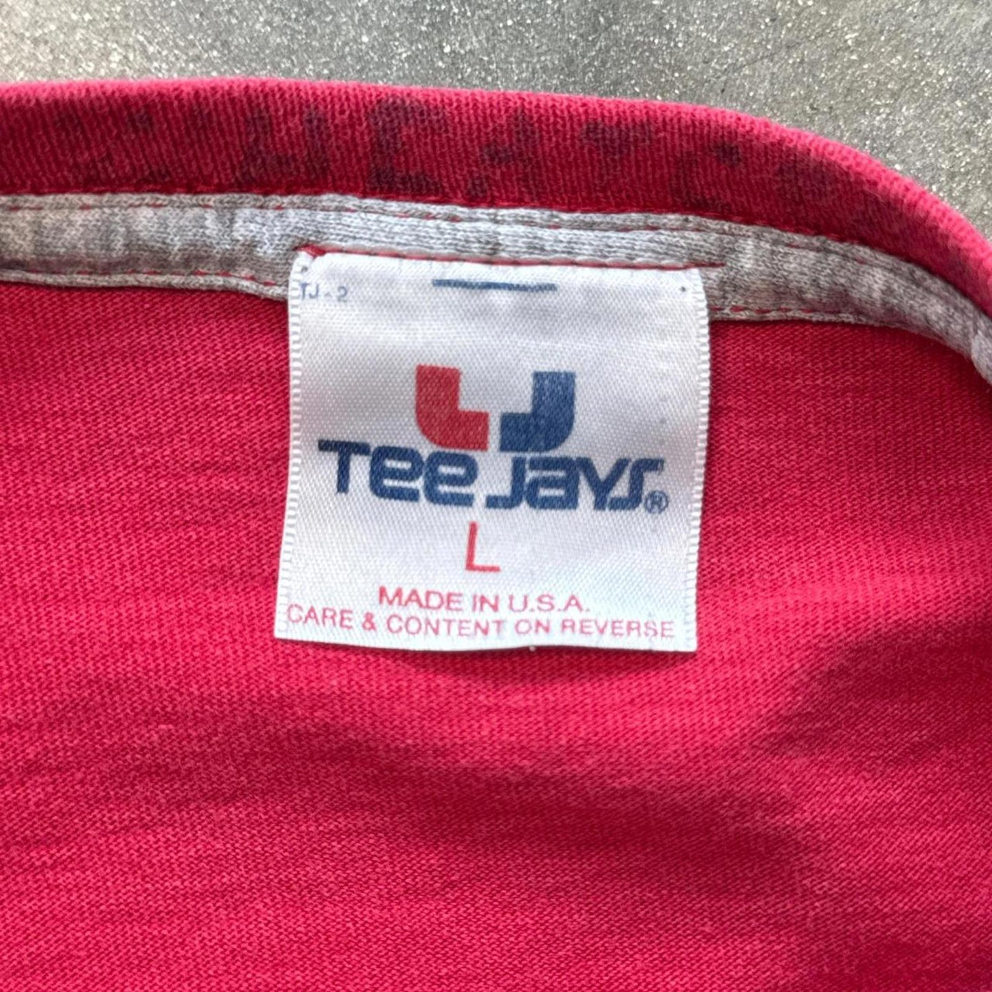 Red Vintage 90's Tee Jays Blank Long Sleeve T-Shirt [COPY]