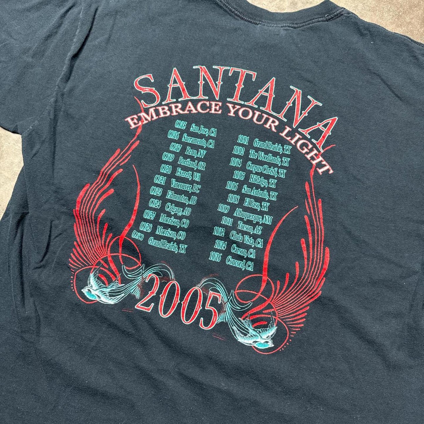 Carlos Santana Embrace Your Light 2005 Tour Y2k T-Shirt [COPY]