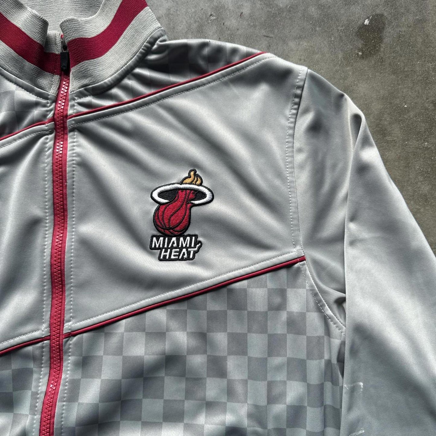 Zip Up Y2K Checkers Miami Heat Full Zip Up Metalic Jacket [COPY]