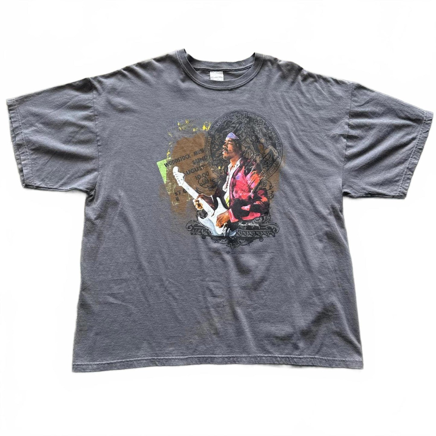 Jimi Hendrix Vintage Y2k 2007 Rock Music Faded Grey T-Shirt [COPY]