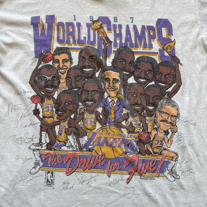 Salem "The Drive For Five!" NBA Official 1988 Lakers T-Shirt [COPY]
