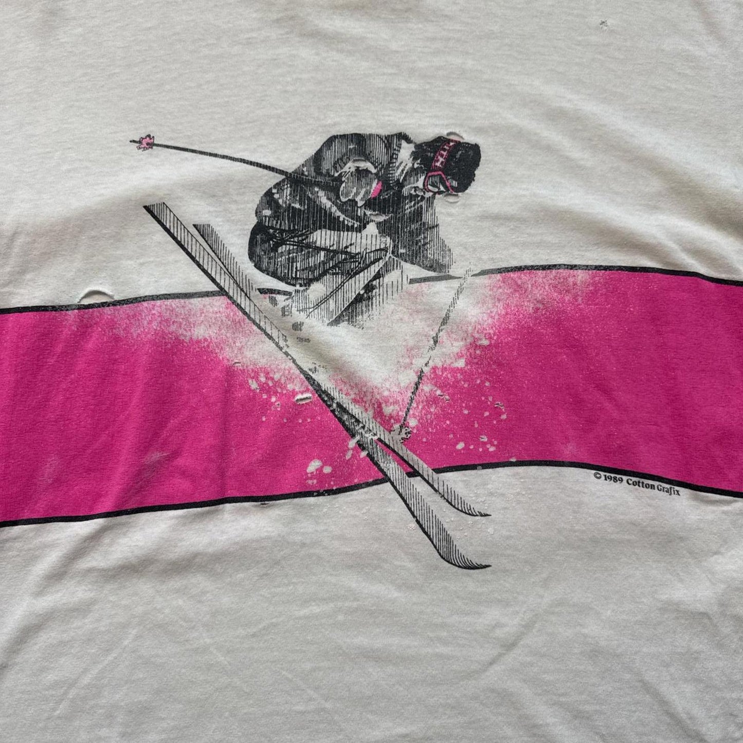 Ski The Pink Snow Vintage 80's Single Stitch 1989 T-Shirt [COPY]