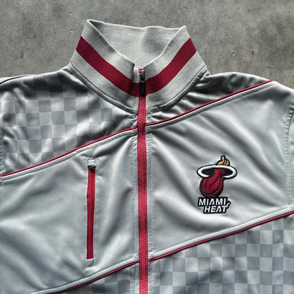 Zip Up Y2K Checkers Miami Heat Full Zip Up Metalic Jacket [COPY]