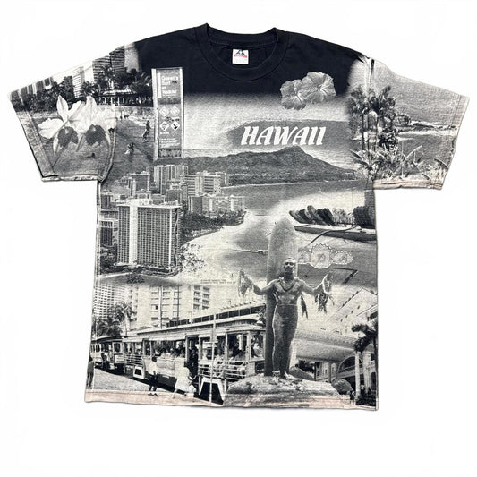 Vintage 90's All Over Print 1999 Hawaii Faded T-shirt [COPY]