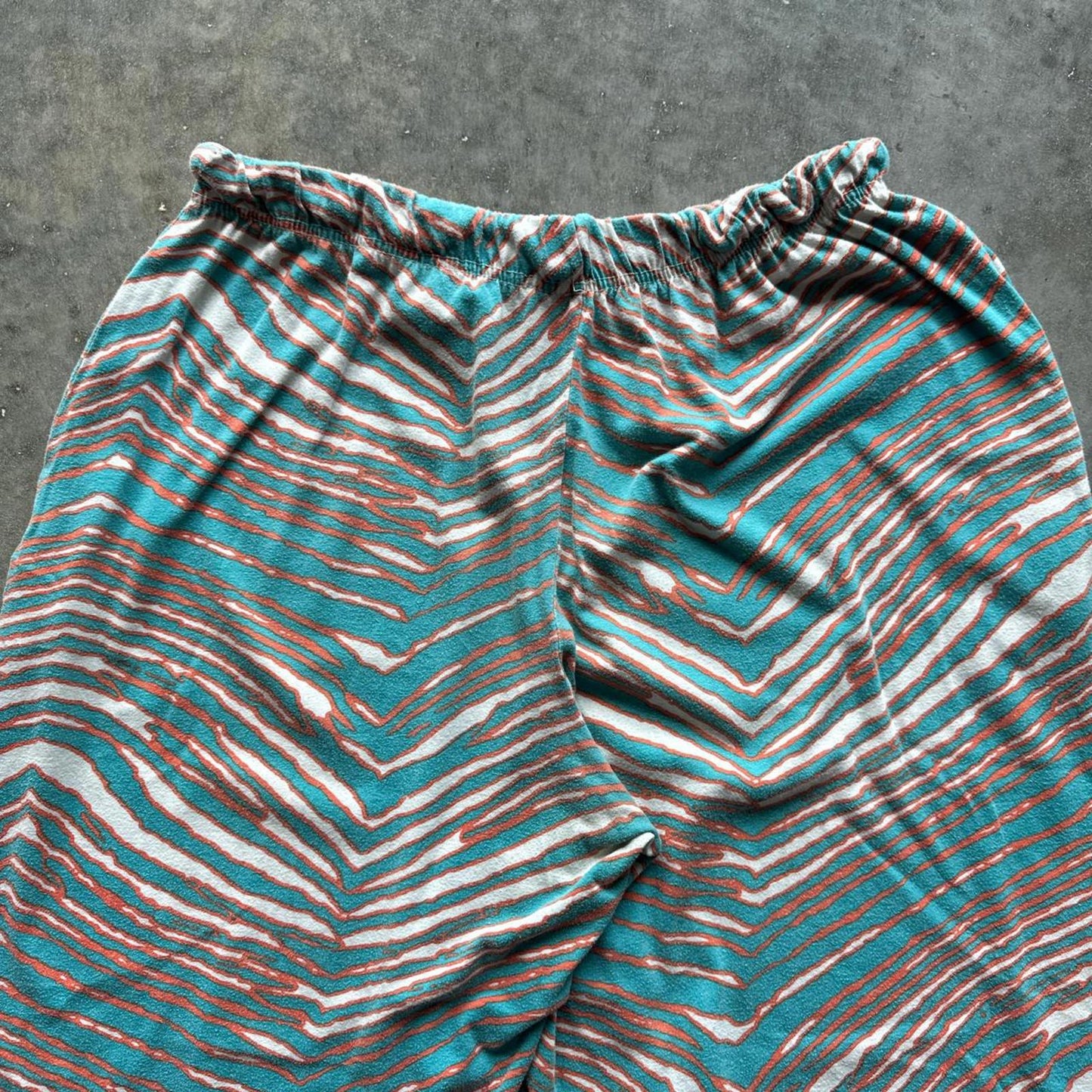 Miami Dolphins Orange/Blue Y2k Zebra Print Zubaz Sweatpants [COPY]