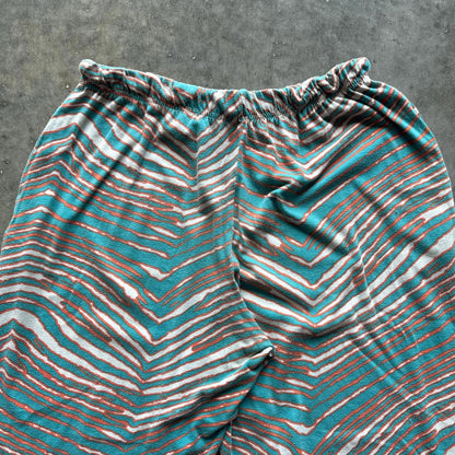Miami Dolphins Orange/Blue Y2k Zebra Print Zubaz Sweatpants [COPY]