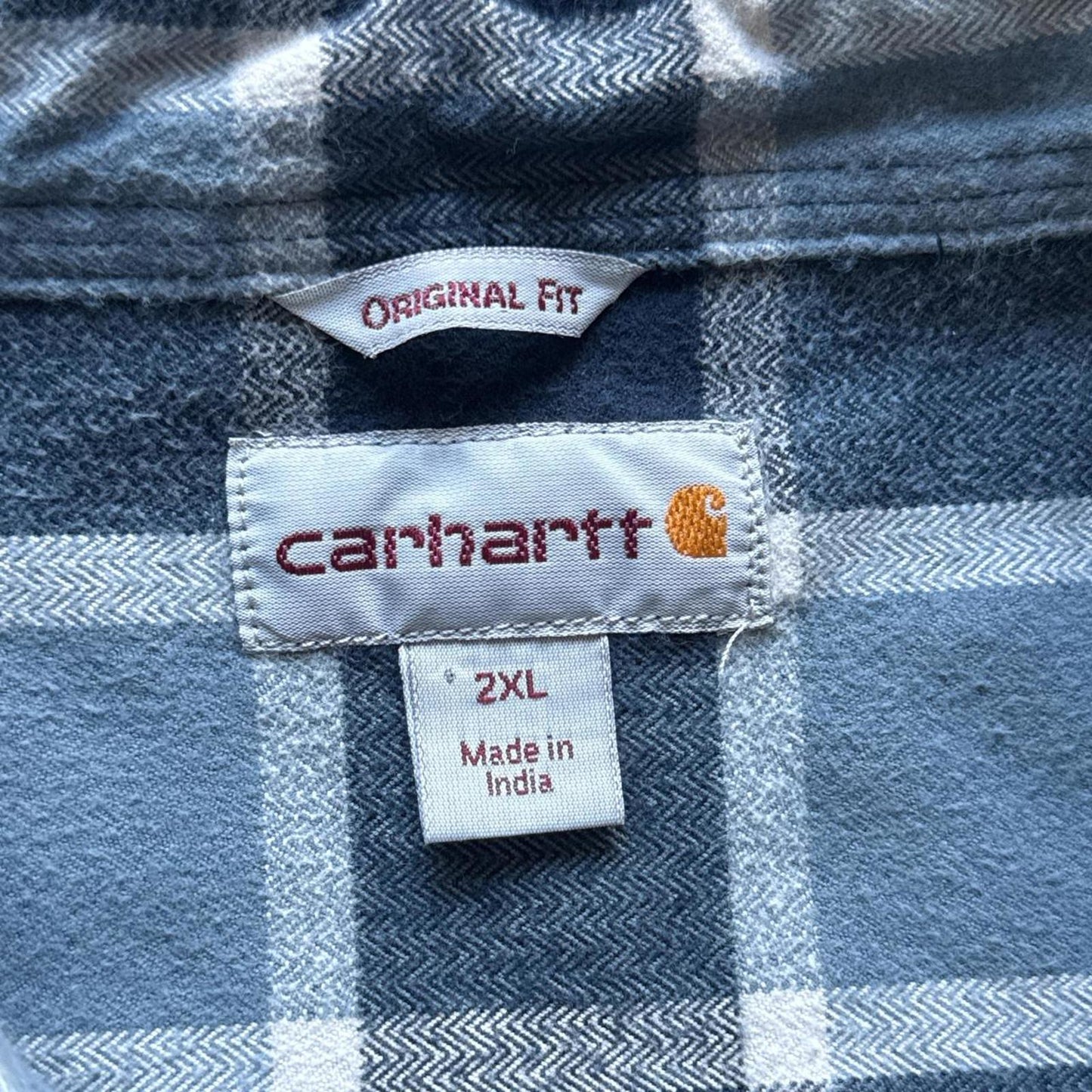 Carhartt Blue & White Vintage Plaid Flannel Shirt Flannel [COPY]