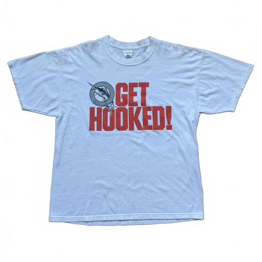 MLB Miami Marlins “Get Hooked” Sports Faded Graphic T-shirt  [COPY]