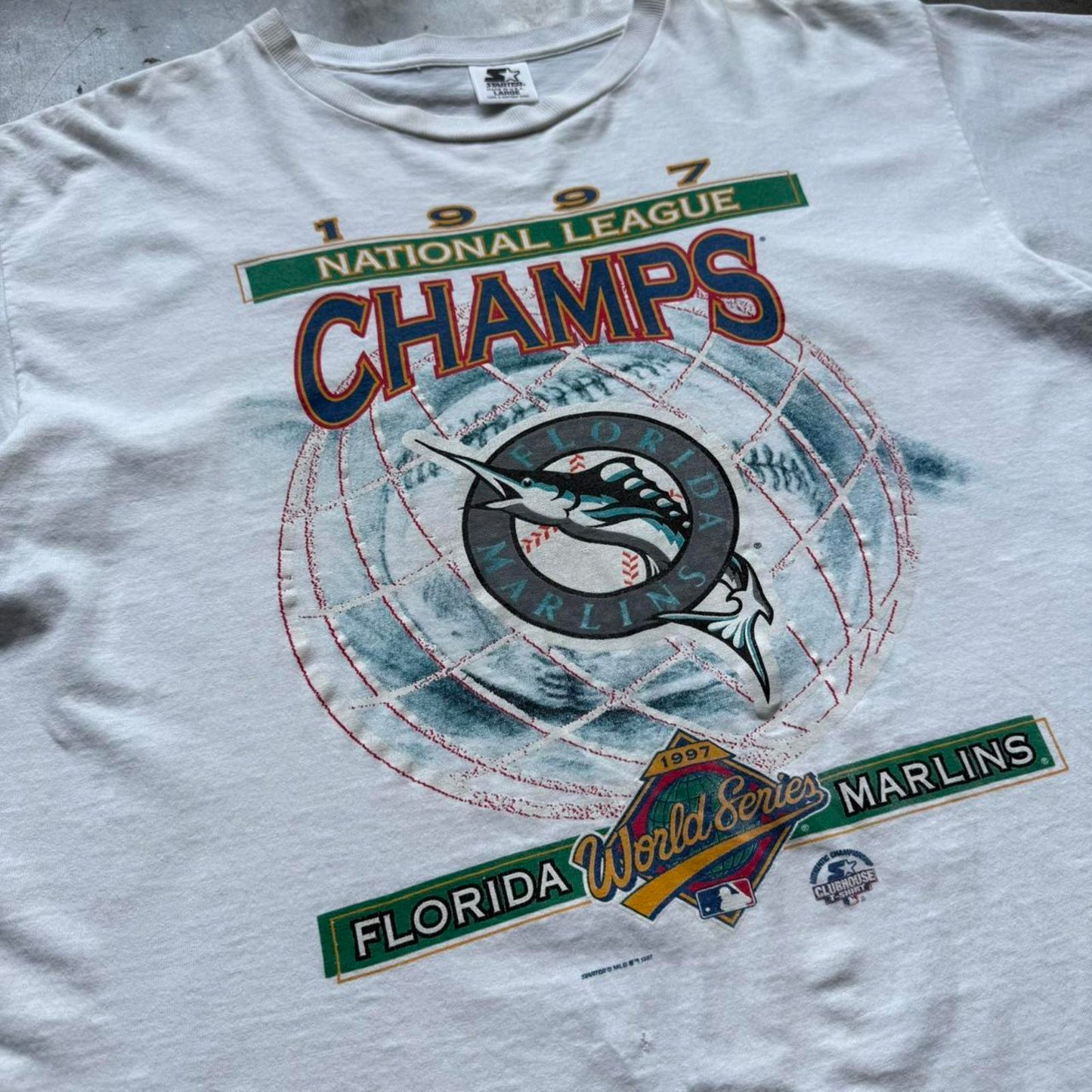 Starter 1997 Marlins National League Champs 90s T-Shirt  [COPY]