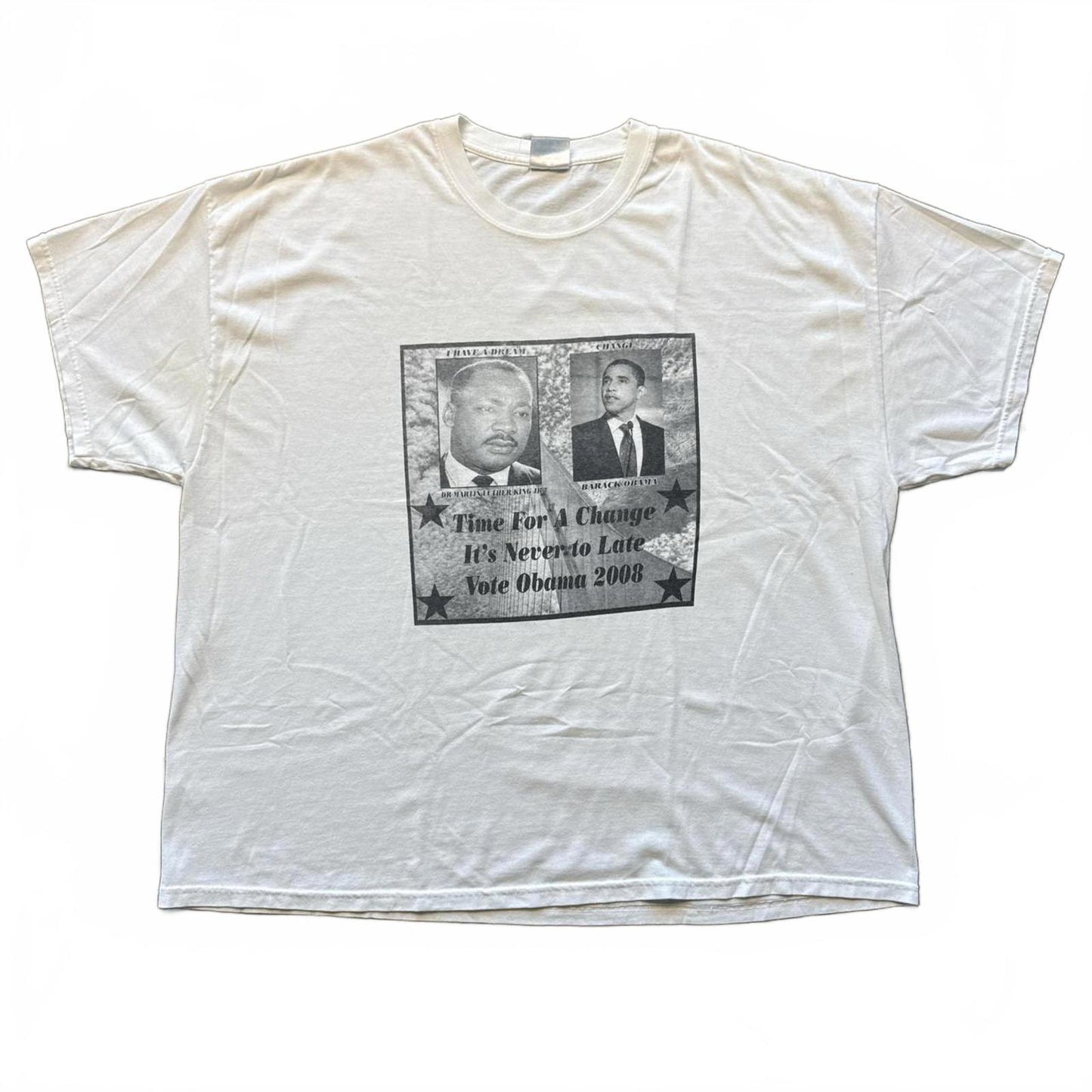 Obama & Martin Luther King Vintage Y2k 2008 Faded T-Shirt [COPY]