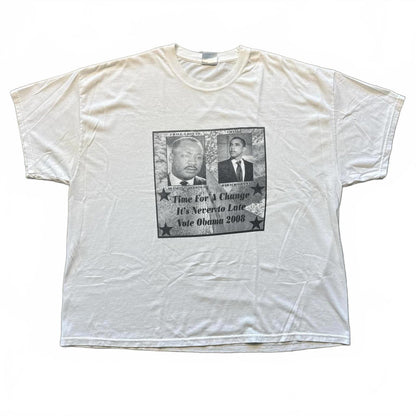 Obama & Martin Luther King Vintage Y2k 2008 Faded T-Shirt [COPY]