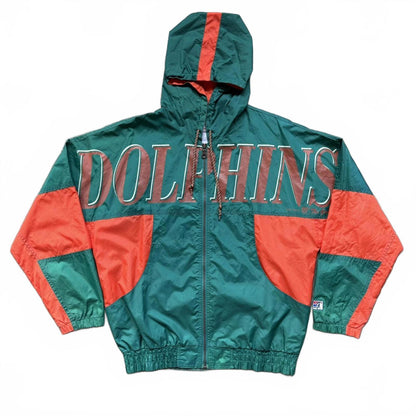 Miami Dolphins 1994 Spell Out NFL Vintage Windbreaker Jacket [COPY]