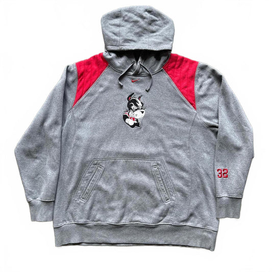 Nike Grey & Red Center Swoosh Y2k Hoodie & Embroidered Dog [COPY]