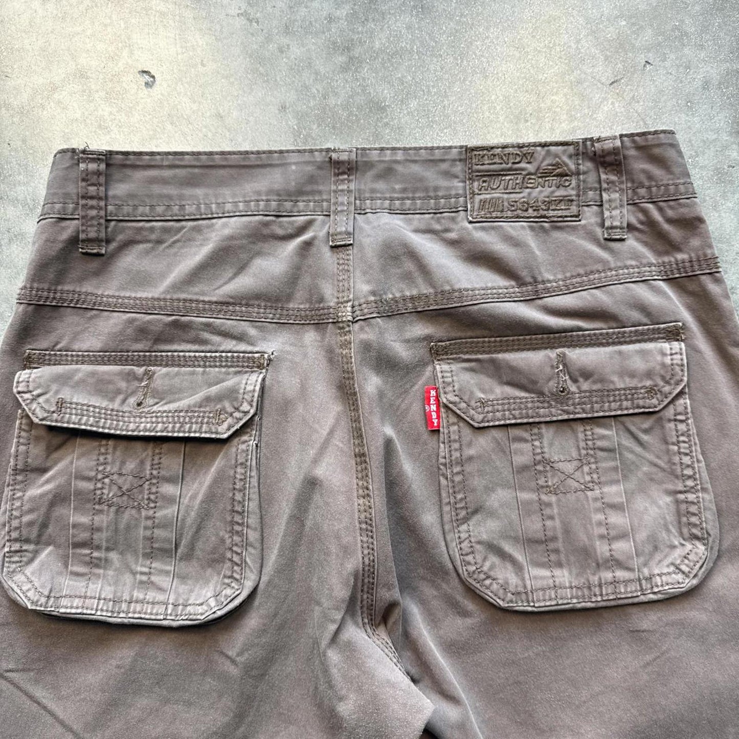 Brown Canvas Cargo Pants With A Distressed Look  [COPY]