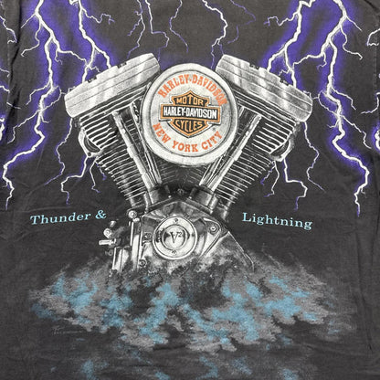 Harley Davidson Thunder Lightning AOP Vintage Faded T-Shirt [COPY]