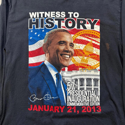 Obama 2013 "Witness To History" Black Long Sleeve T-Shirt  [COPY]