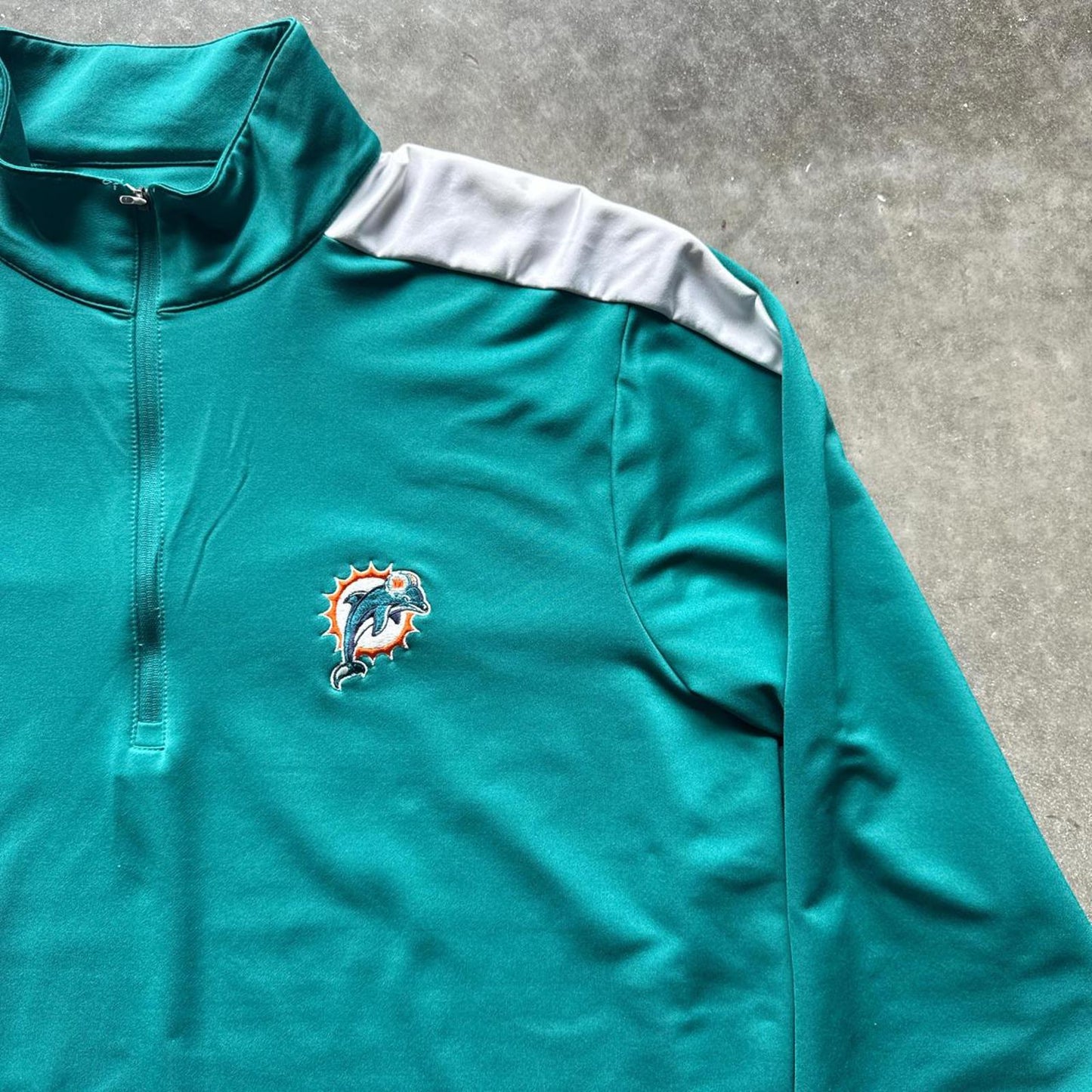 Miami Dolphins Nfl Green 1/4 zip Pullover Jacket [COPY]