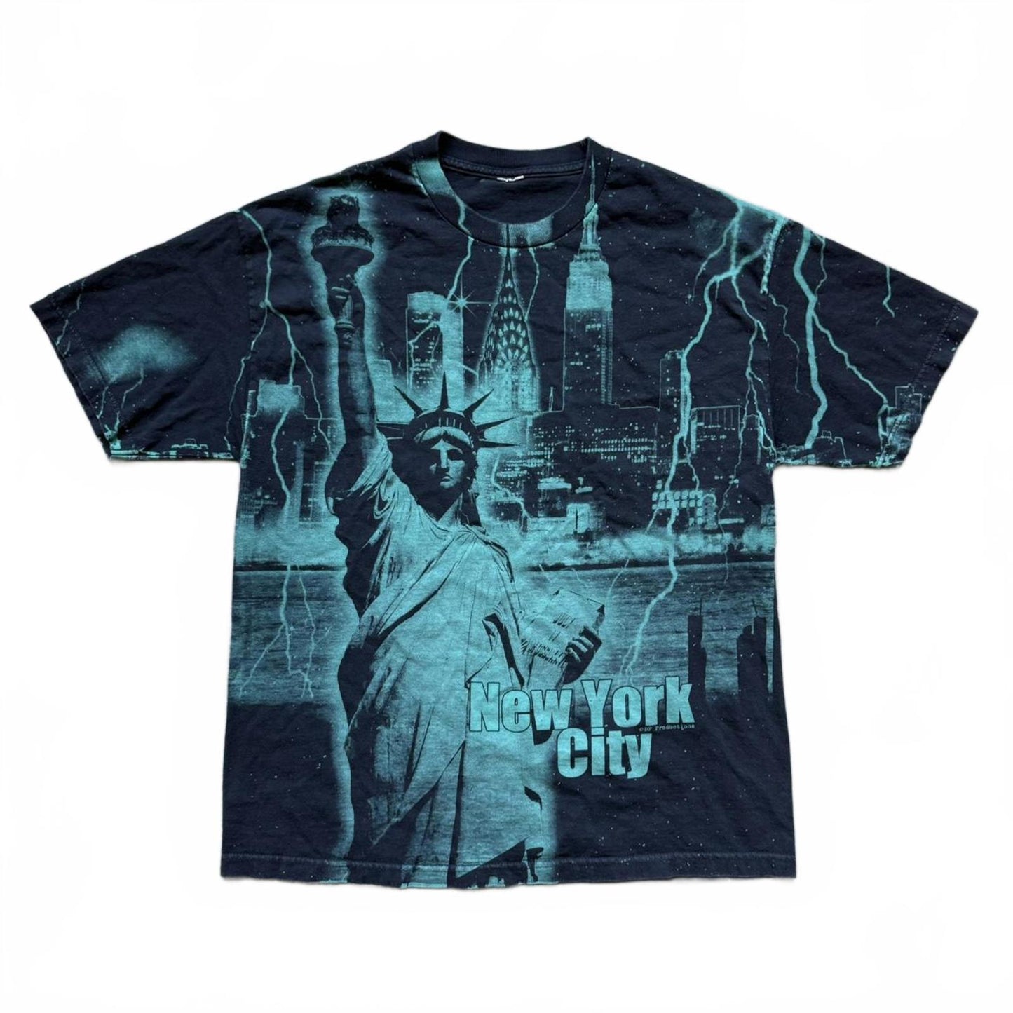 New York City Statue Of Liberty All-Over Print Faded T-shirt [COPY]