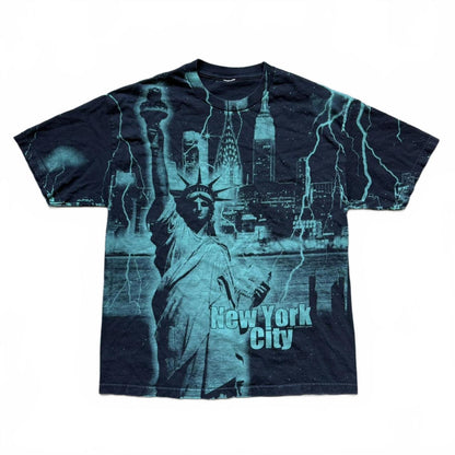 New York City Statue Of Liberty All-Over Print Faded T-shirt [COPY]