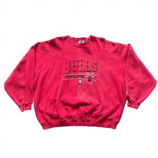 Chicago Bulls Red Vintage Logo Athletic Crewneck Sweatshirt [COPY]
