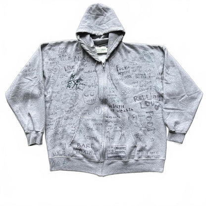 Poor Parker Hoodie Jacket With Hand Written Graffiti Design  [COPY]