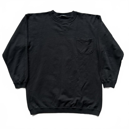 Black Y2k Crewneck Sweatshirt With Front Pocket [COPY]