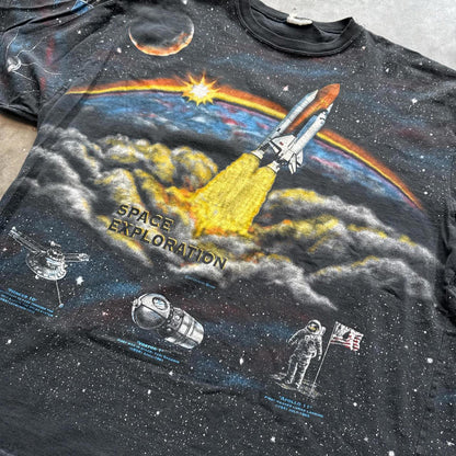 Space Exploration Vintage All Over Print Faded T-Shirt  [COPY]