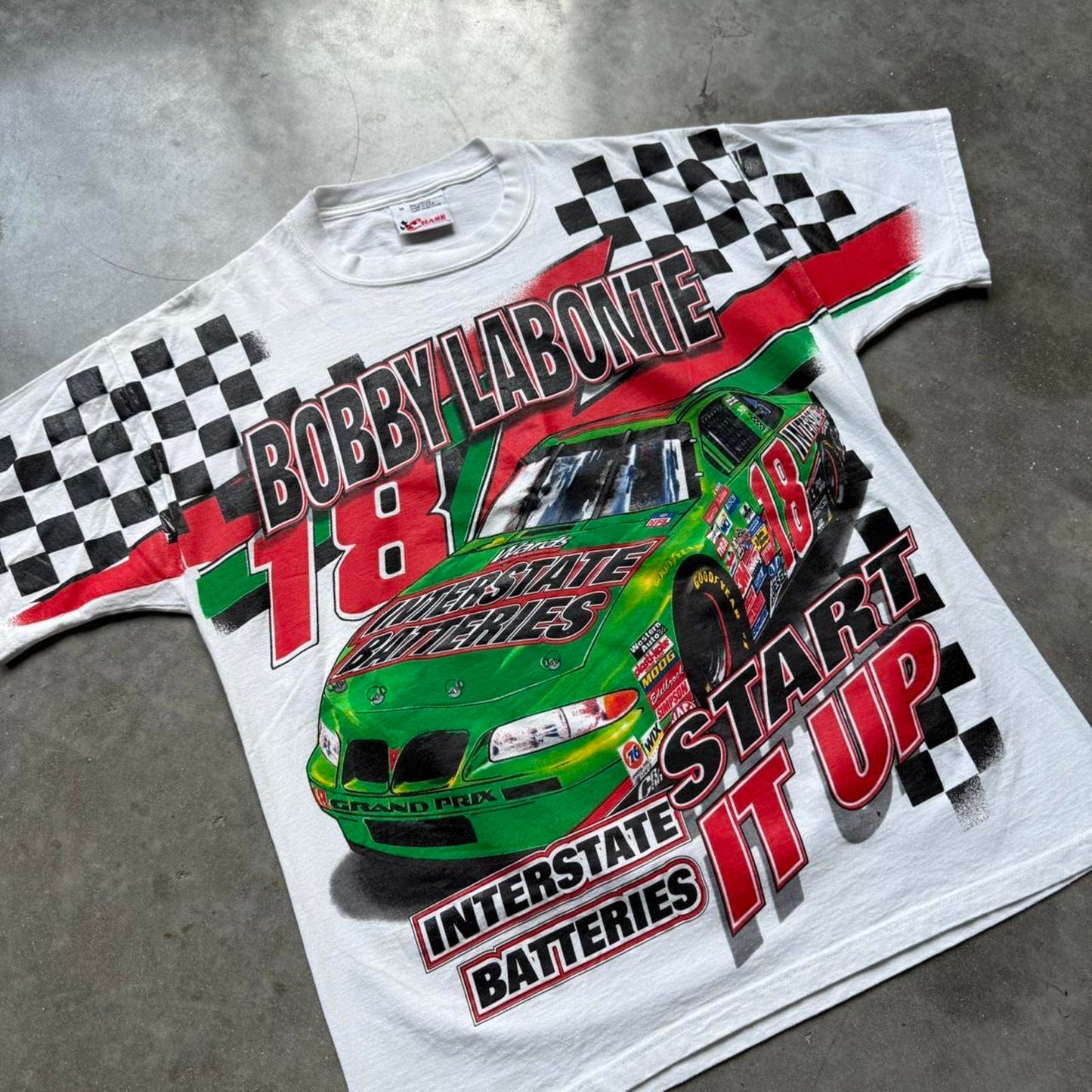 Licensed NASCAR Bobby Labonte 1998 AOP Vintage 90's T-shirt  [COPY]