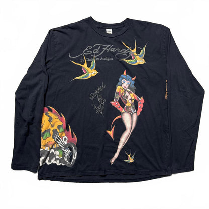 Ed Hardy Vintage Long Sleeve Multiple Y2k Graphic T-Shirt [COPY]